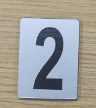 SIGN HOUSE NUMBER "2" 4X3 SILVER