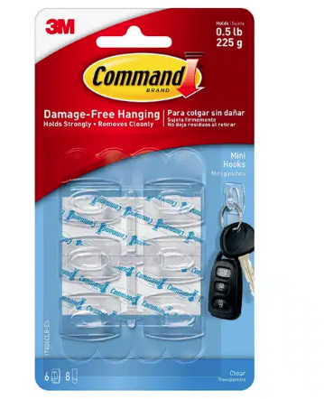 3M COMMAND ΜΙΝΙ ΓΑΝΤΖΟΙ 6 ΤΕΜΑΧΙΑ 225GR ΔΙΑΦΑΝΟΙ