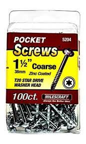 MILESCRAFT COARSE POCKET SCREWS 1-1/2" 38MM 100PCS