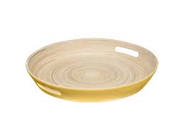 YELLOW BAMBOO TRAY 42CM