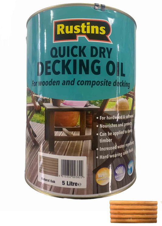 DECKING OIL NATURAL OAK 5LTR RUSTINS