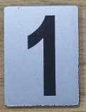 SIGN HOUSE NUMBER "1" 4X3 SILVER