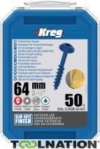 POCKET HOLE SCREWS 64MM BLUE KOTE MAXI LOC COARSE THREAD KREG 50PCS