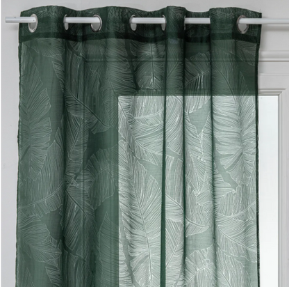 NET CURTAIN LEAF GRN 140X240