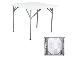 FOLDING LEGS SQUARE TABLE 80X80X74CM WHITE