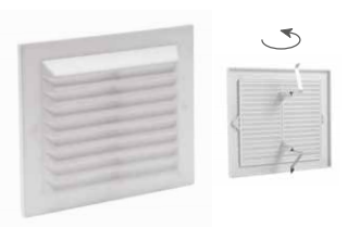 VENTILATION GRILL ABS ? 9-12.5CM RECESS MOUNTING + CLIP + NET WHITE