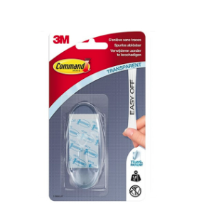 3M COMMAND LARGE HOOK 1PCS 1.8KG CLEAR