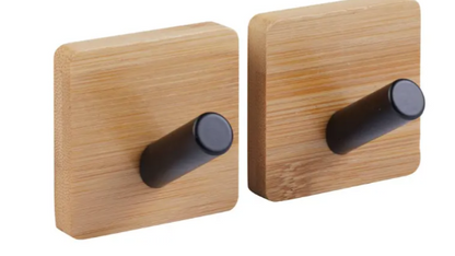 SET OF 2 STIKY BAMBOO ADHESIVE HOOKS