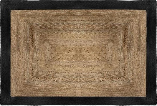 RUG JUTE BLACK BORDER 120X170