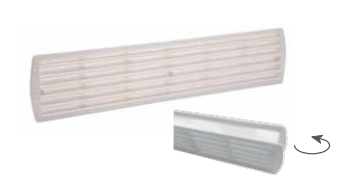 VENTILATION GRILL ABS 7.6X43CM DOUBLE FACE RECESS MOUNTING + NET WHITE