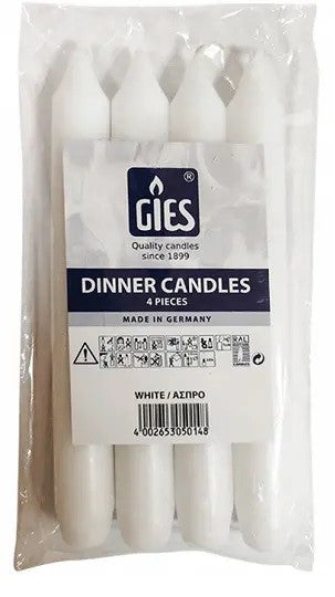 HOUSEHOLD CANDLES 4'S WHITE