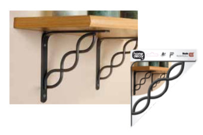 BRACKET SHELF DECO SQUARE NODE DARK GREY 145MM