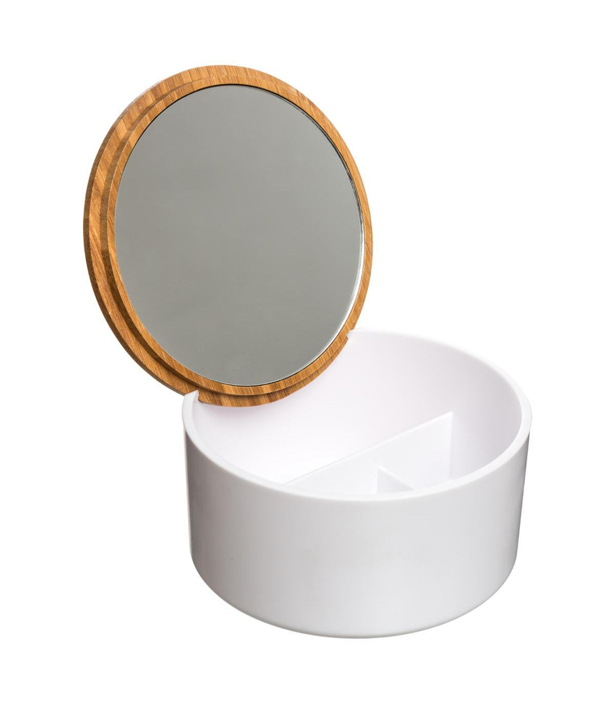 WHITE STORAGE BOX WITH MIRROR