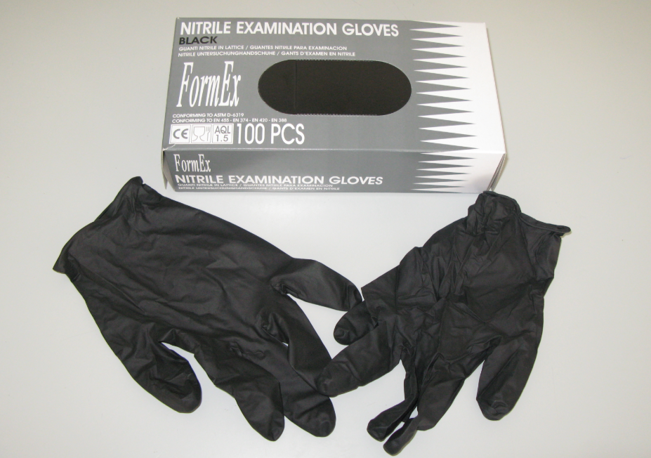 NITRILE-VINYL GLOVES BLACK X-LARGE