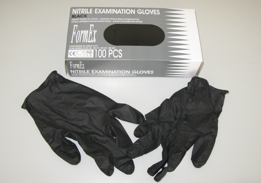 NITRILE-VINYL GLOVES BLACK X-LARGE