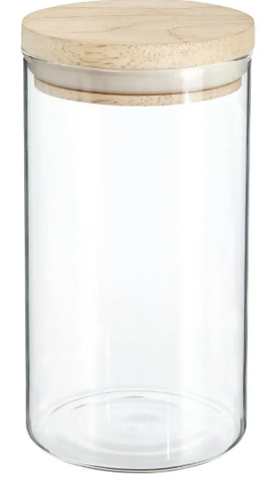 JAR GLASS+WOOD 1,3L HERMET