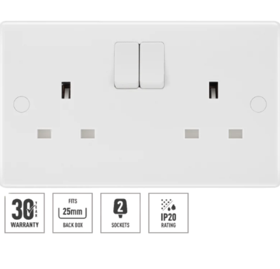 BG NEXUS DOUBLE SWITCHED 13A POWER SOCKET