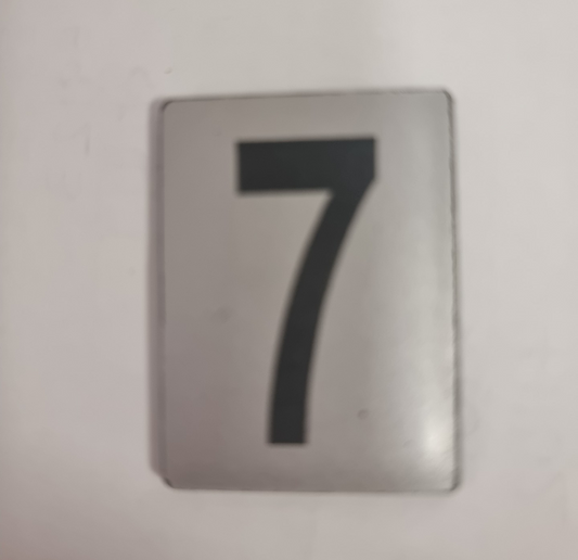 SIGN HOUSE NUMBER "7" 4X3 SILVER
