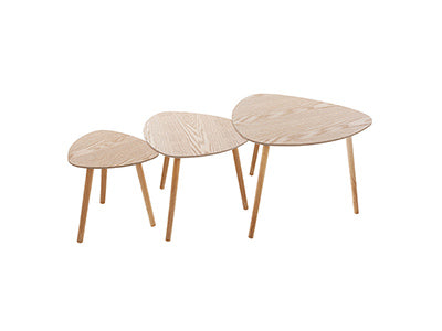 COFFEE TABLE WOOD MILEO X3