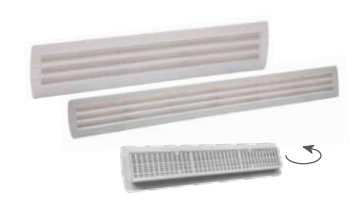VENTILATION GRILL ABS 4X28.3 RECESS MOUNTING + NET WHITE