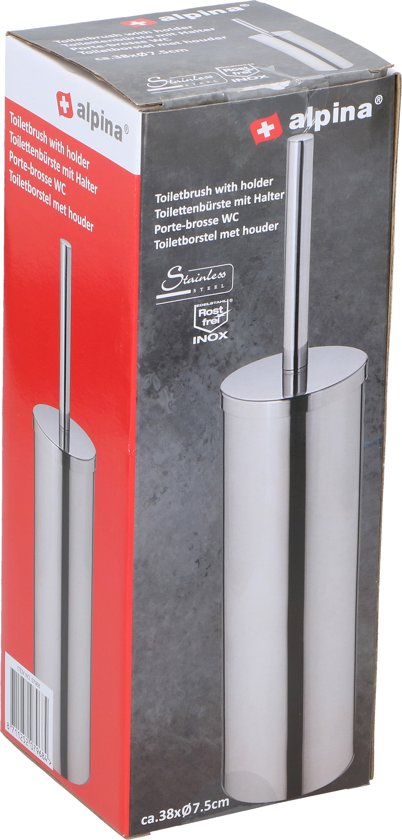 TOILETBRUSH & HOLDER SS/PP ALPINA 38,5XD8CM / D8X9,5CM 510G CB