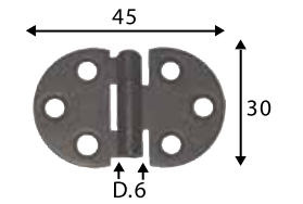 HINGES SHAPED 45X30X1.5MM BLACK