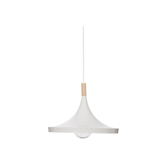 DEB WHITE METAL & WOOD PENDANT LAMP D32