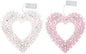 DECO HANGER LED 36X39X2,5CM 36 3,50 WOOD HEART 2ASS EXCL. 2AA HT WHITE & PINK