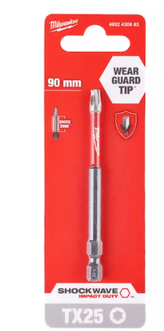 MILWAUKEE TX25 X 90MM SHOCKWAVE BIT