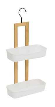 NATUREO 2LEVEL SHOWER CADDY H51CM BAMBOO WHITE
