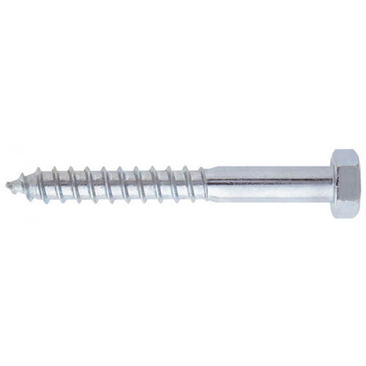 HEAD HEX WOOD SCREWS 8X40MM 200PCS ZPL DIN 571- UNI 704