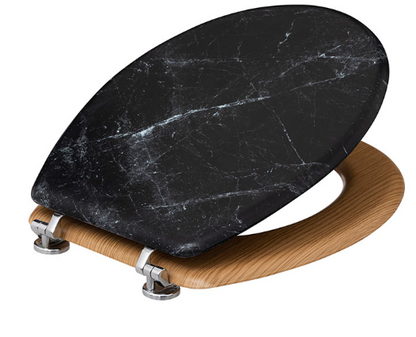 BLACK TOILET SEAT MARBLE EFFECT