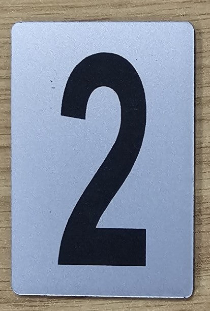 SIGN HOUSE NUMBER "2" 6X4 SILVER