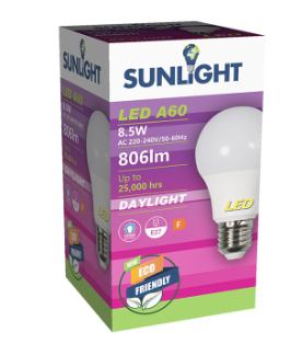 SUNLIGHT LED LAMP A60 8.5W E27 806LM DAY LIGHT