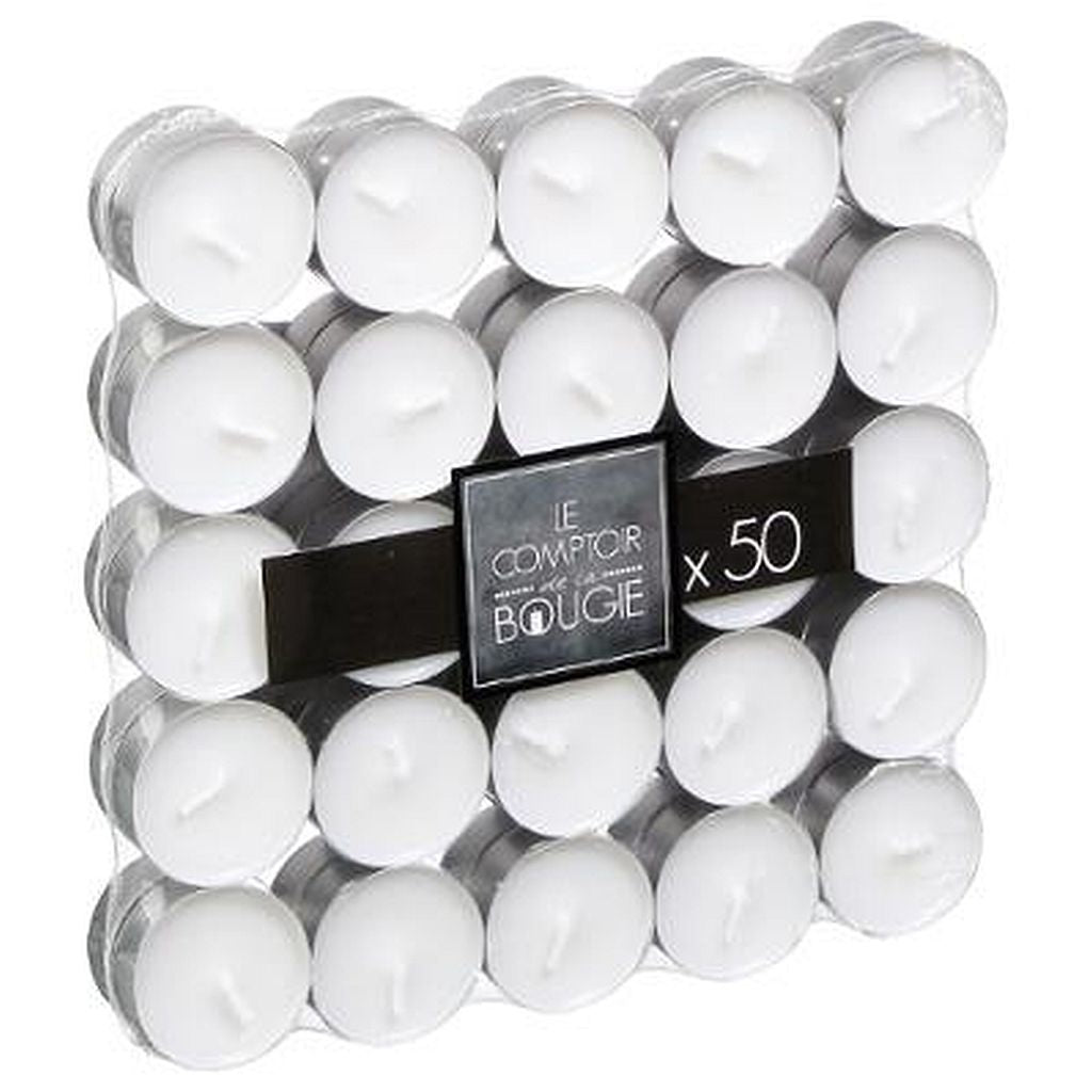 TEALIGHT CANDLES WHITE X50 BOX