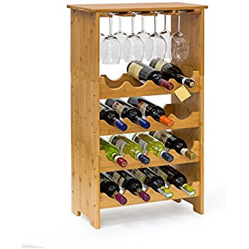 WINE RACK BAMBOO 84X24X50CM