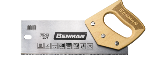 TENON SAW FINE CUT WITH 3D TEETH 12TPI 30CM BENMAN