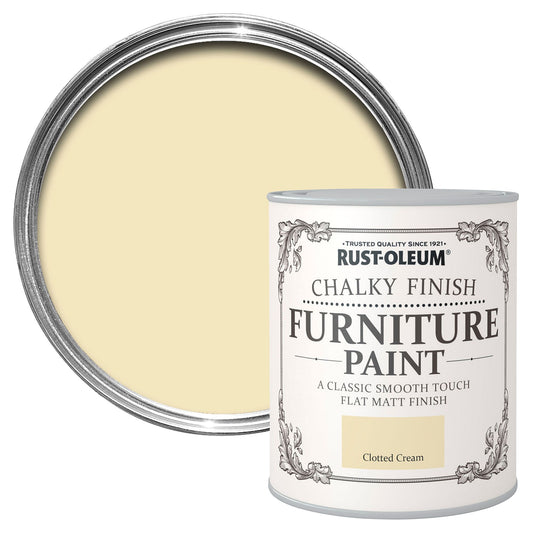 CLOTTED CREAM CHALKY FURNITURE PAINT 750ML RUSTOLEUM