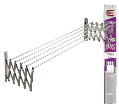 CLOTHESLINE 80CM EXTENSIBLE 5 RODS ALUMINIUM