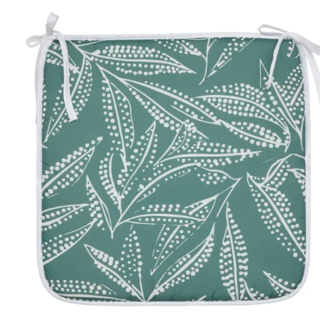 TROPICAL CHAIR COVER 39X39CM PRINTED DARK GREEN