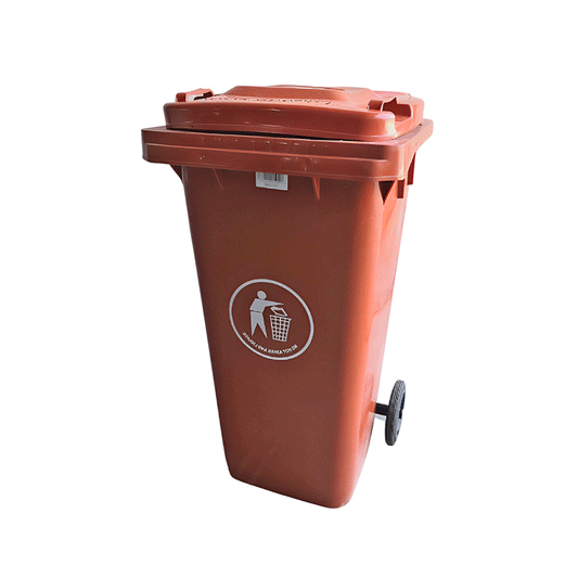 RECYCLE PLASTIC DUSTBIN BROWN 120L