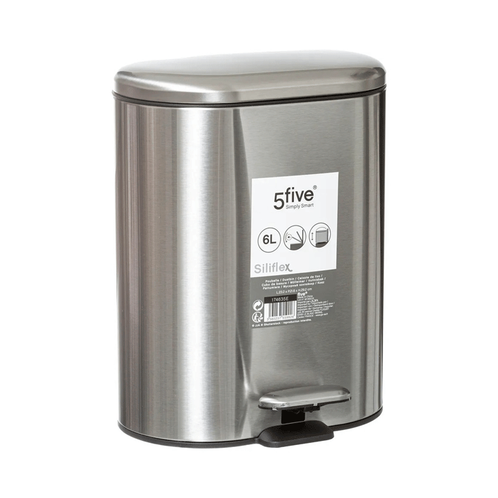 DUSTBIN S/S SILIFLEX SOFTCL 6L