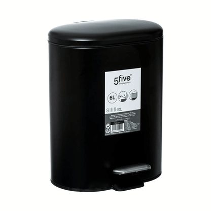 DUSTBIN BLACK SILIFLEX SOFTCL 6L