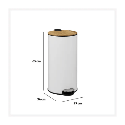 DUSTBIN 30L MODERN WHITE