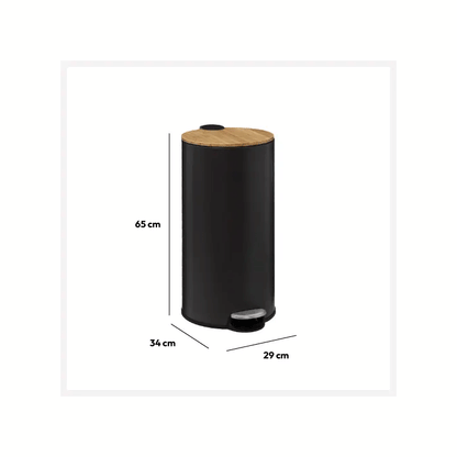 DUSTBIN 30L CHAR MODERN BLACK