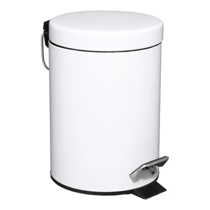 METAL 3L DUSTBIN WHITE