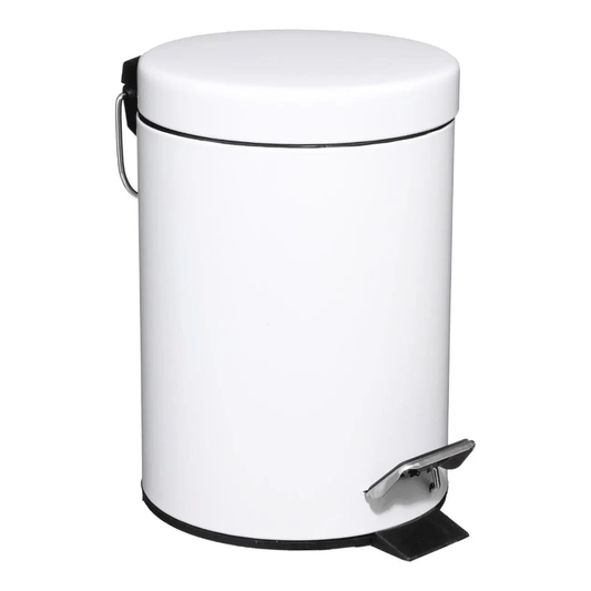 METAL 3L DUSTBIN WHITE