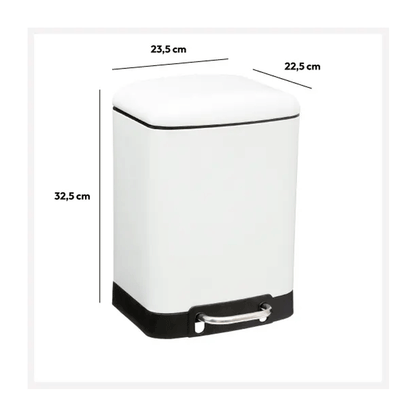 DUSTBIN ARIANE WHITE SOFTCL 6L