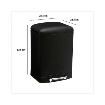 DUSTBIN ARIANE BLACK SOFTCL 6L