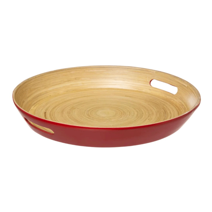 PINK BAMBOU TRAY 42CM MODERN